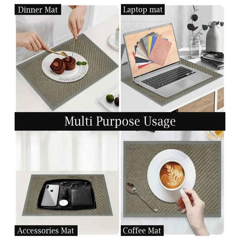 Rustayne Grey Rectangle PVC Table Mats - Set Of Two media 5