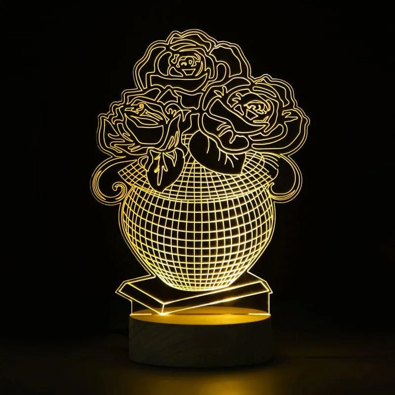 Rose Pot Luminance LED Acrylic Table Lamp - Brown media 3