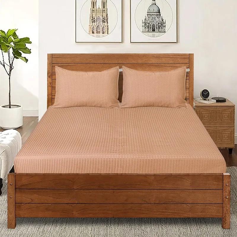 PlainLux Cotton Bedsheet (Beige) - 150 TC media 3
