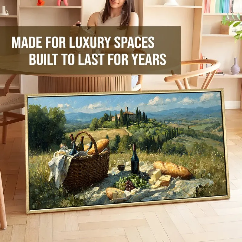 Rustic Picnic Canvas Wall Painting With Frame media 5