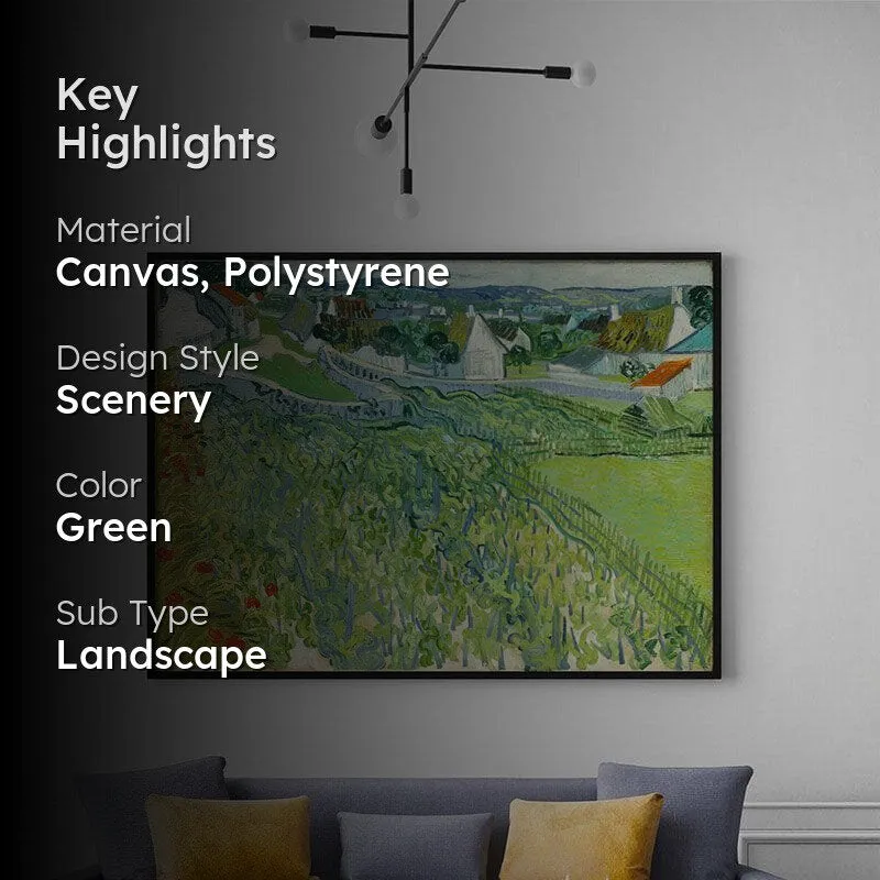 Vineyards Canvas Wall Painting - Black Frame media 2