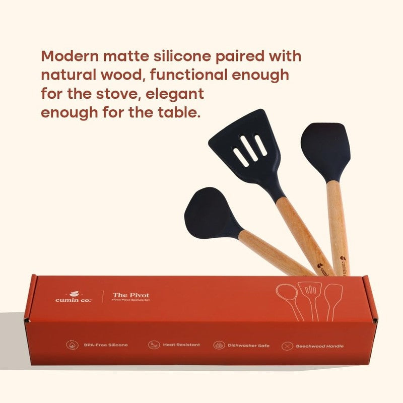 Cumin Co CulinaCraft Silicone Cooking Utensils - Set Of Three media 8