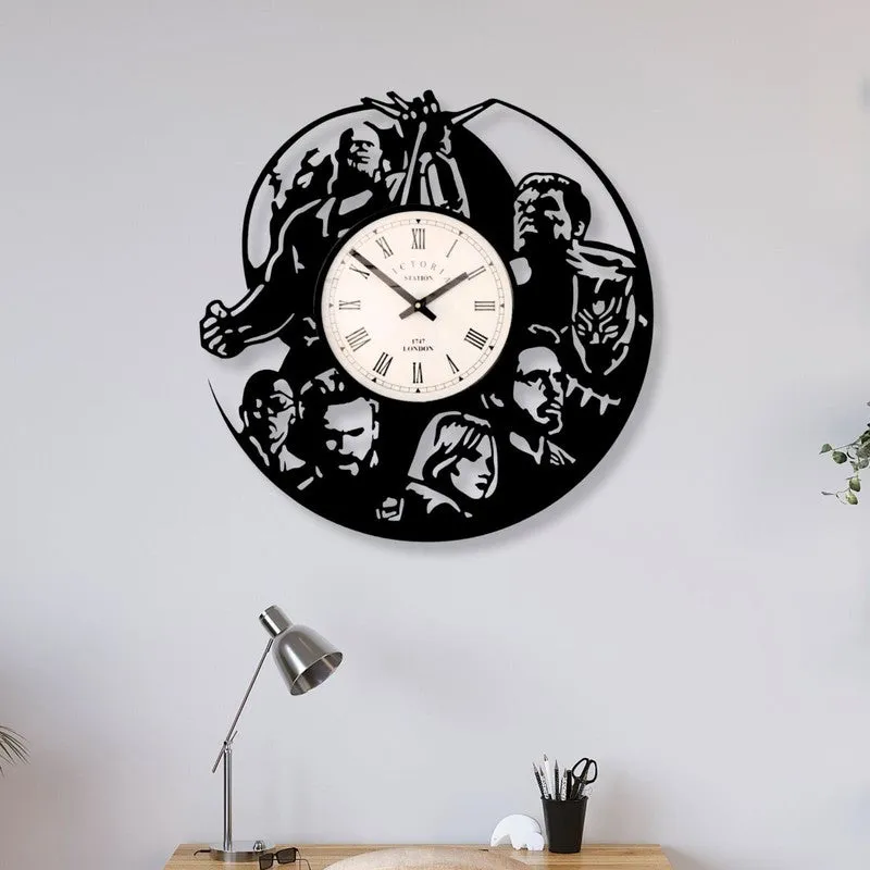 Stroke Steel Analog Wall Clock - Black media 1