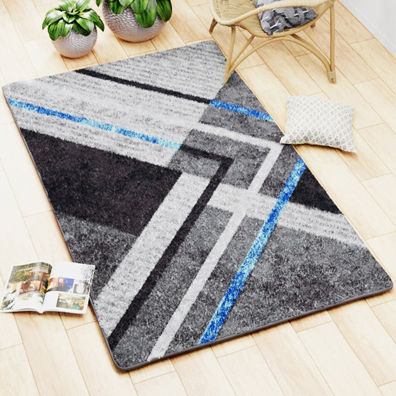Aaris Geometric Micro Fiber Area Rug - Grey media 3