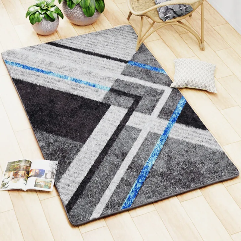 Aaris Geometric Micro Fiber Area Rug - Grey media 3