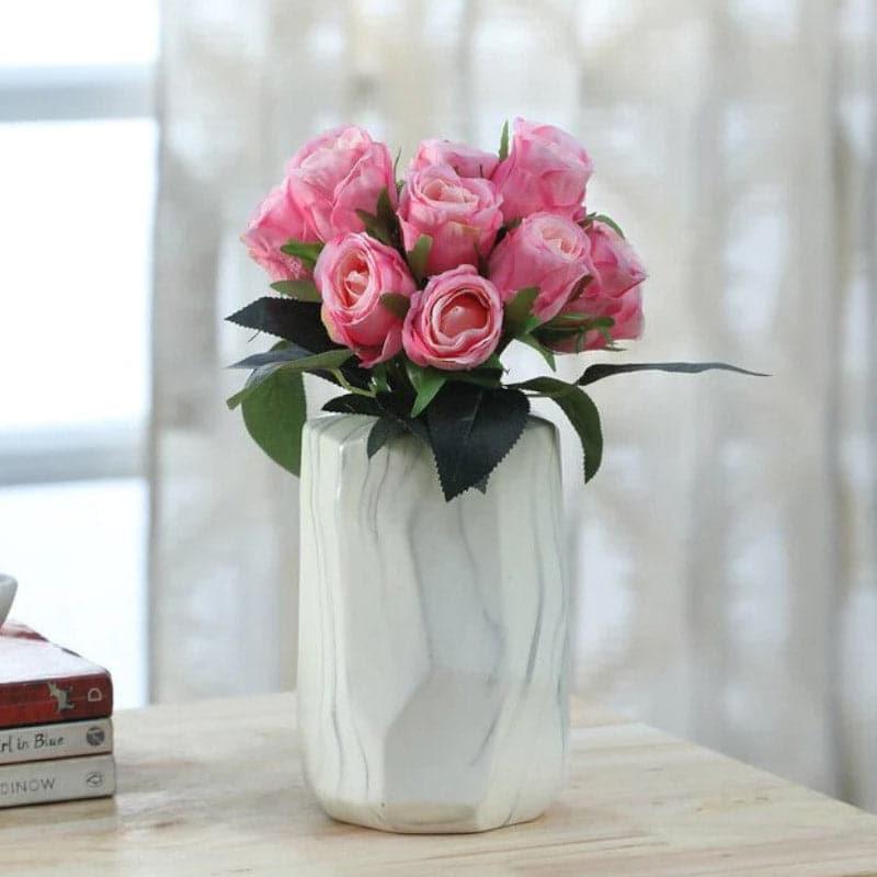 Faux Rose Flower Bunch - Light Pink