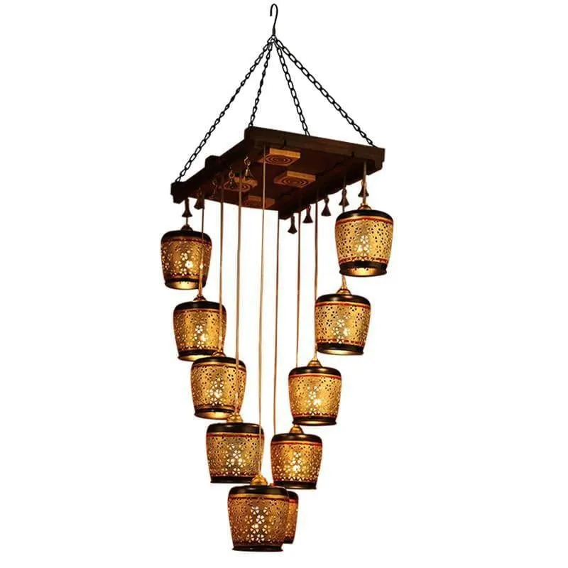 Celestial Cascade Metal Ceiling Lamp - Brown media 3