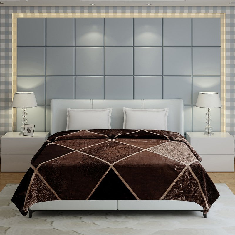 Monte Carlo Chocolate Dreamscape Blanket - 1000 GSM - Queen/Double