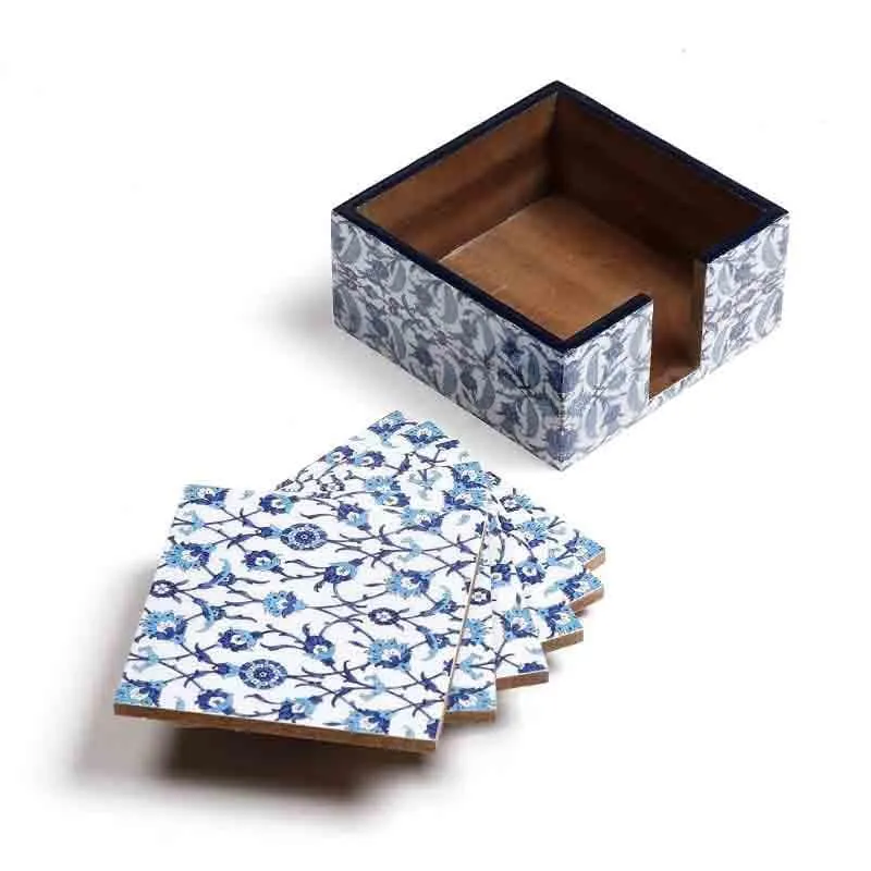 Indigo Florets Coasters - Set Of Four media 4