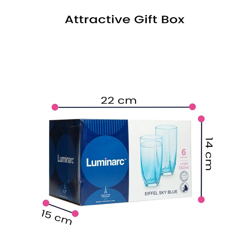 Luminarc Eiffel Glass (350 mL/Sky Blue) - Set Of Six media 7