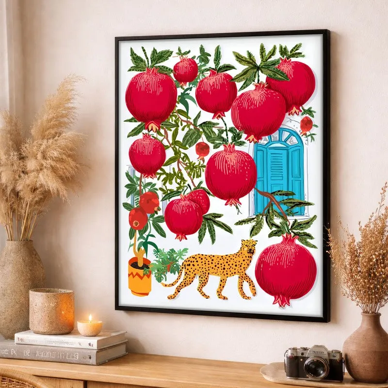 Garden Scene Canvas Wall Painting - Black Frame media 3