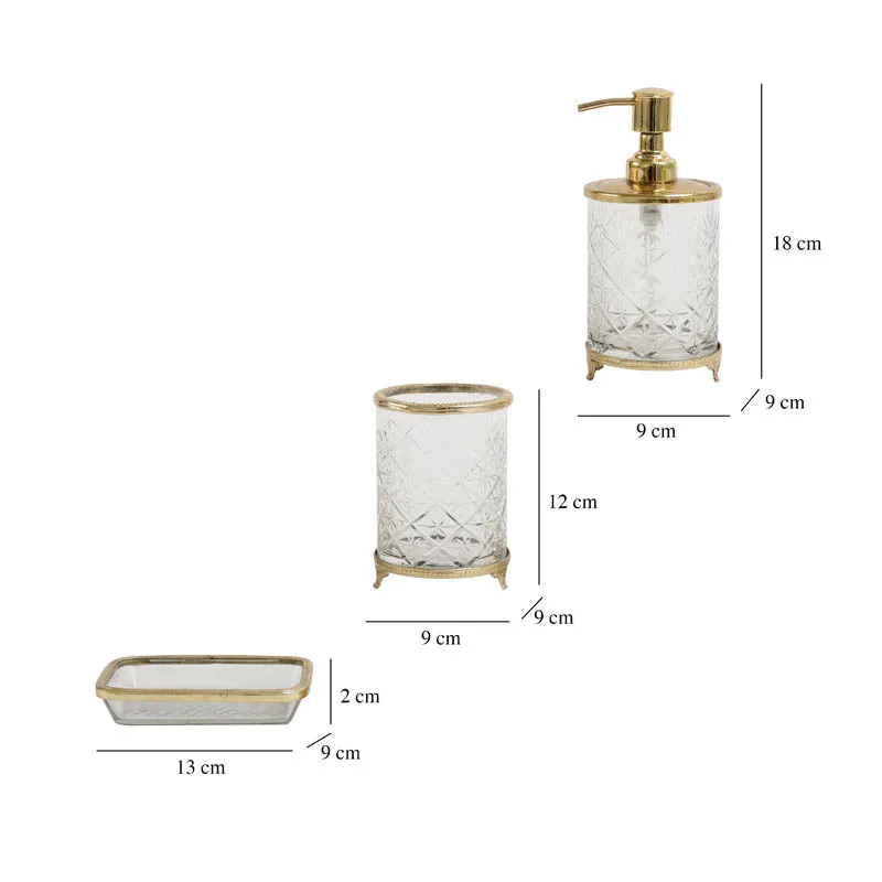 Mamba Crystal Cut Bathroom Set - Gold media 5