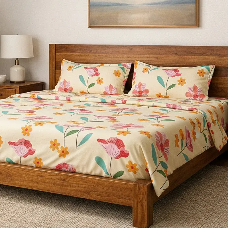Floral Stories Microfiber Bedsheet  - 125 GSM media 3