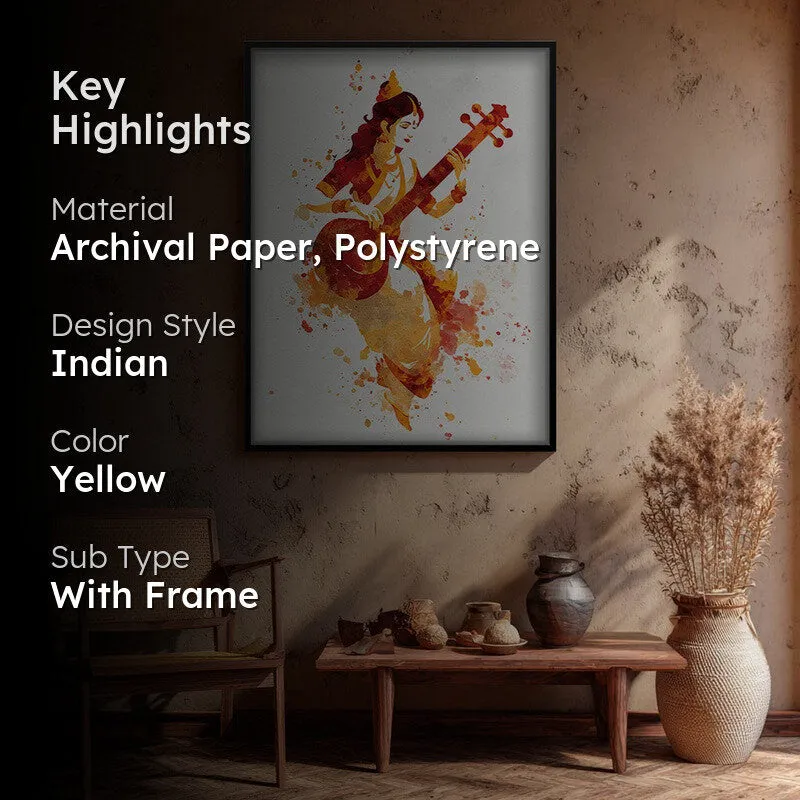 Sri Saraswati Devi Divine Harmony Archival Paper Wall Art media 2