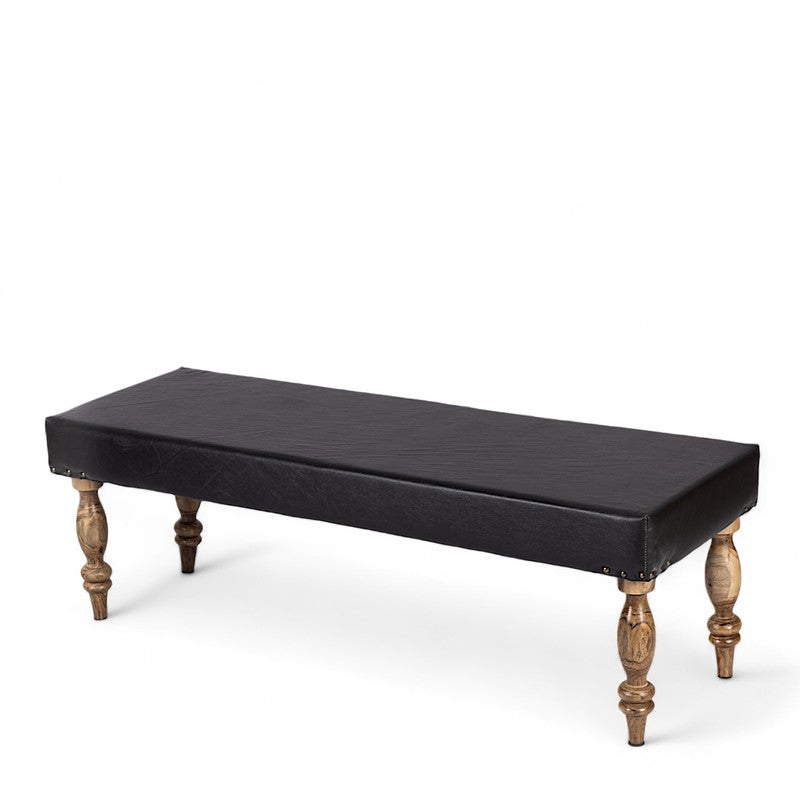 Arvino Sheesham Wooden Bench - Black media 3