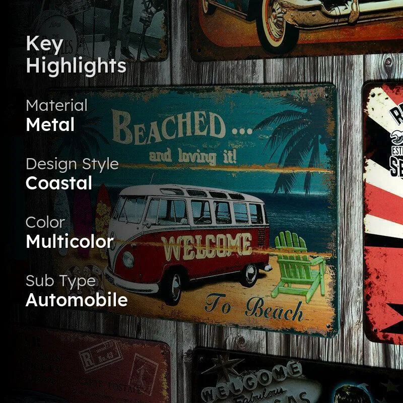 Beached & Loving It Retro Metal Wall Accent media 2