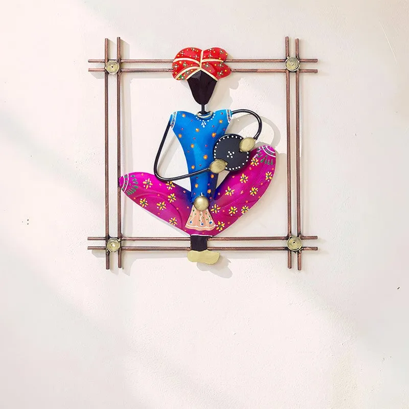 Folk Musician Iron Wall Accent - Blue,Purple media 5