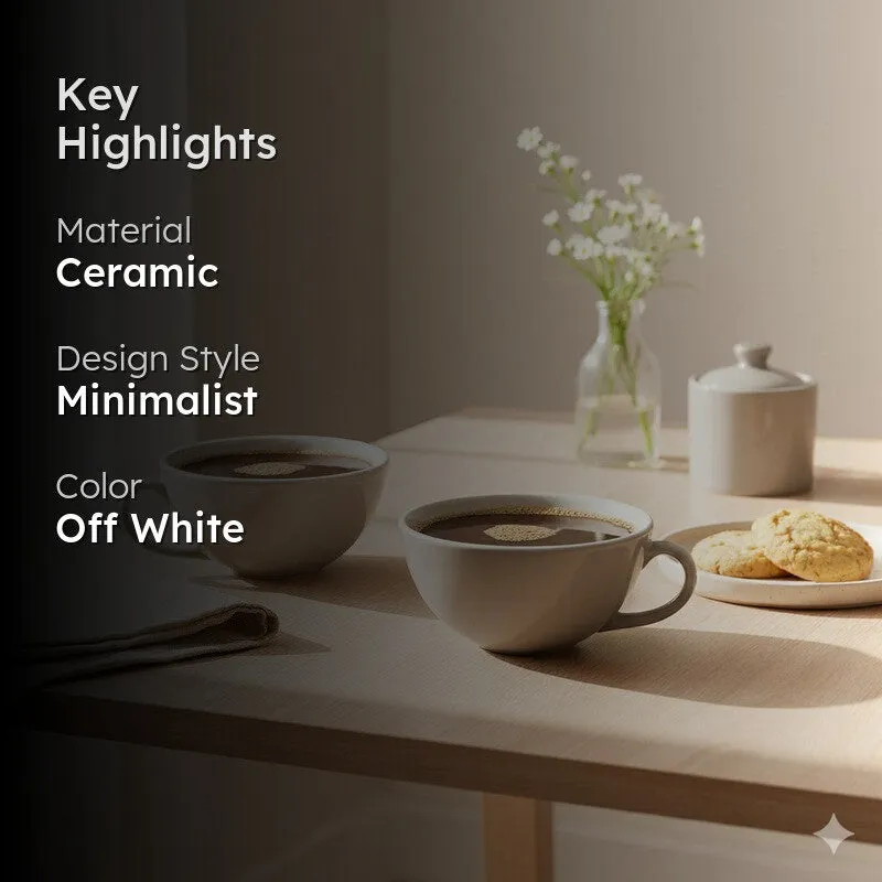 Nova Ceramic Tea Cup (240 mL Each) - Set Of Two media 2