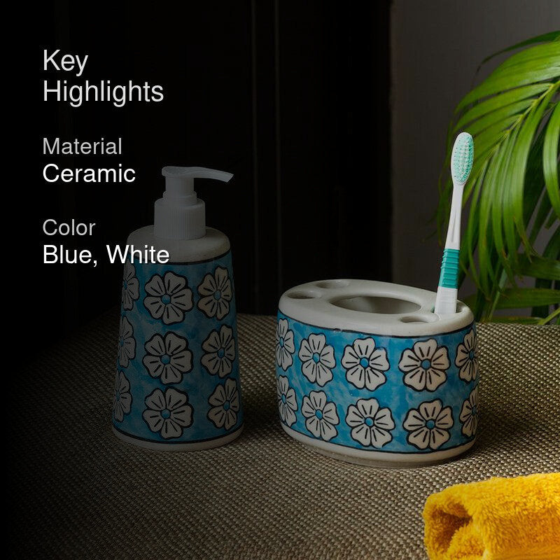 Oceo Flora Handpainted Bathroom Set - Two Piece Set media 2