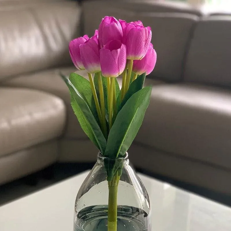 Faux Tulip Flower Bunch - Purple media 1