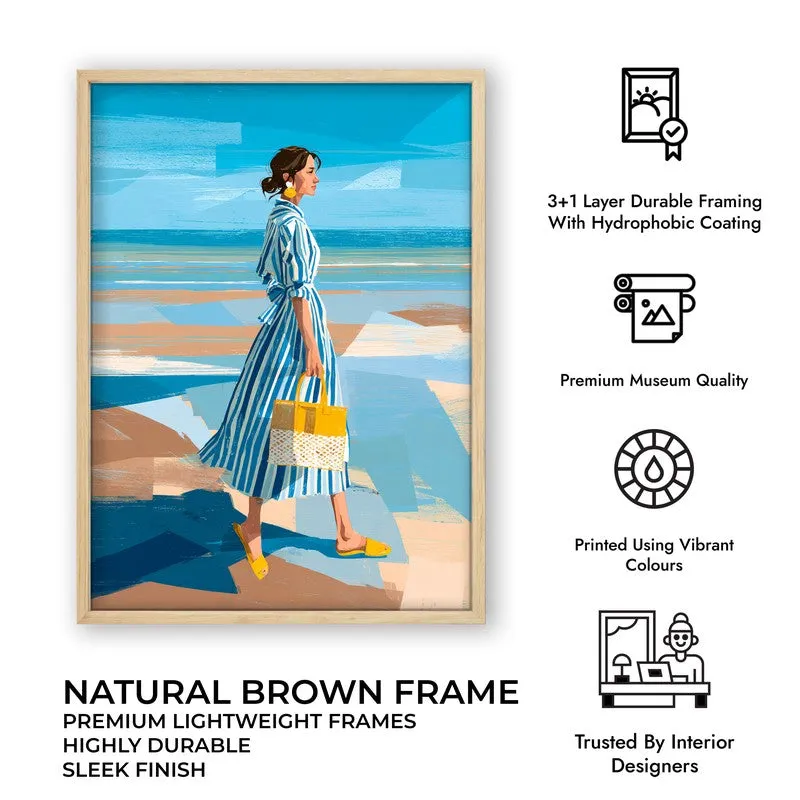 Alira Travel Illustration Canvas Wall Painting With Brown Frame media 10