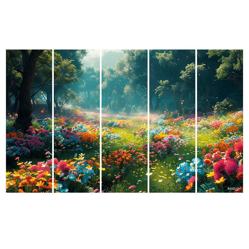 Fairytale Meadow Canvas Wall Art - Set Of Five media 4