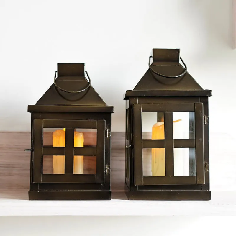 Dukio Lantern Tealight Candle Holder (Brown) - Set Of Two media 1