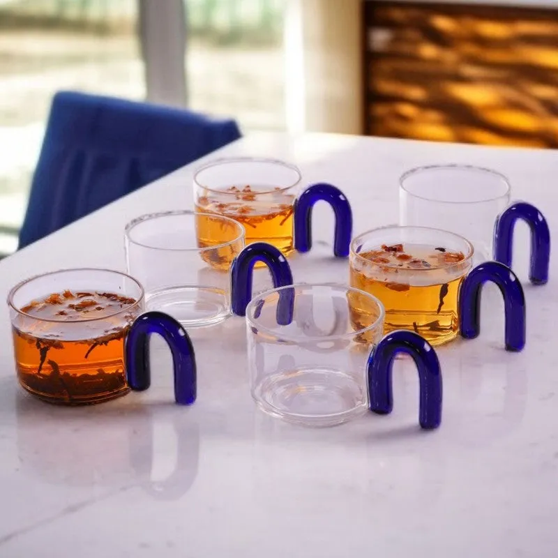 Callista Borosilicate Glass Tea Cup (140 mL Each) - Set Of Six media 1