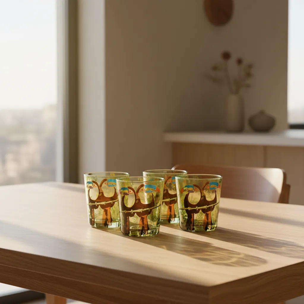 Toucan Conical Glass Tumbler - Set Of Four media 1