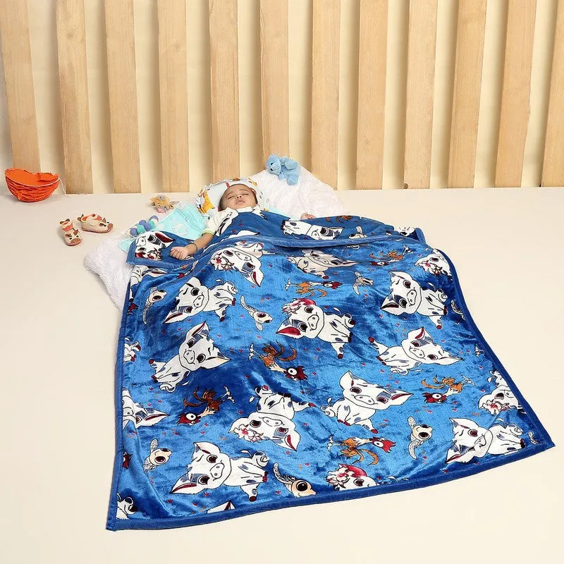 Monte Carlo Whimsical Cow Kids Blanket (Blue) - 600 GSM media 1