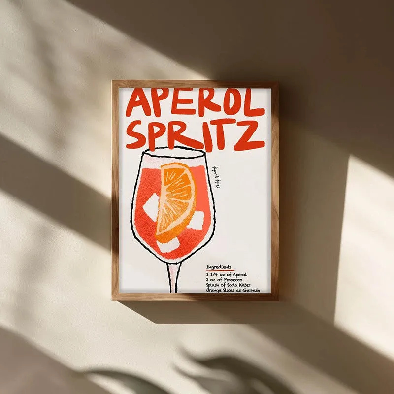 Aperol Spritz Archival Canvas Wall Art - Brown media 3