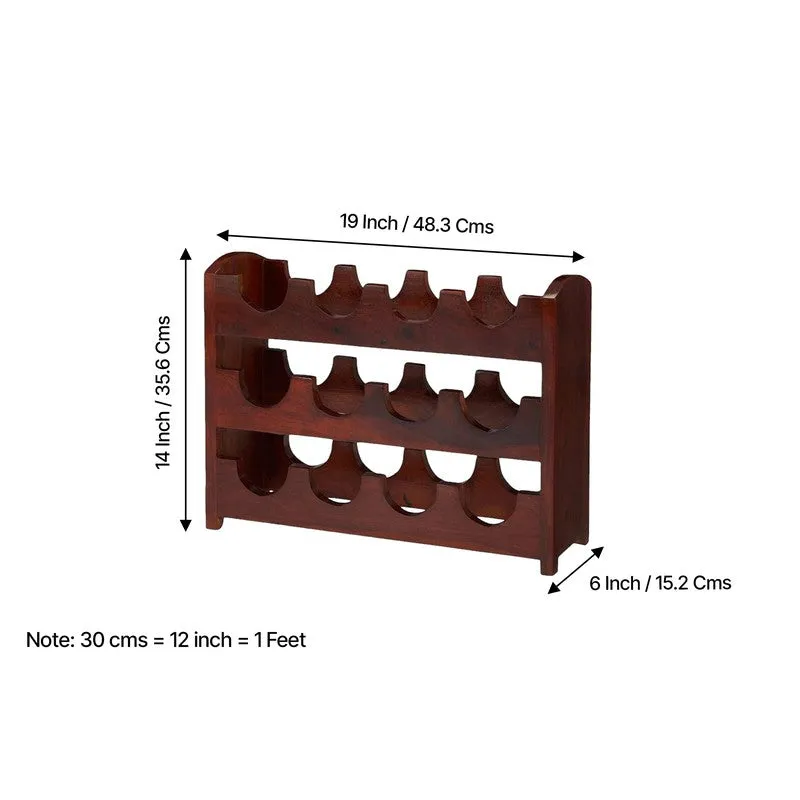 Yverox Sheesham Wooden Wine Rack - Red media 10