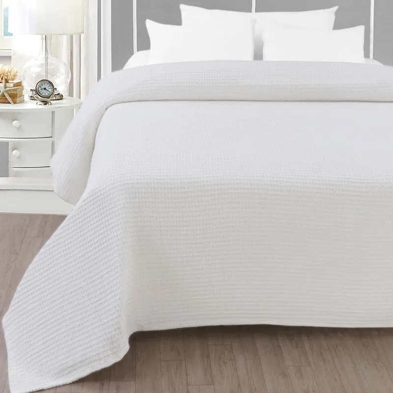 Axitra Wafel Weave Cotton Blanket - WHite media 3