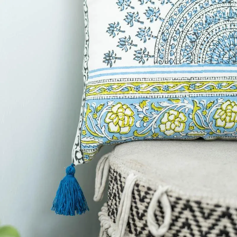Floral Blockprint Cushion Cover media 5