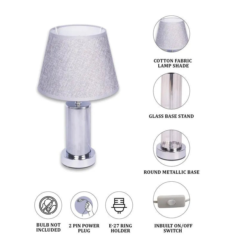 AarviDecor Sterling Classic Fabric Table Lamp - Grey media 7