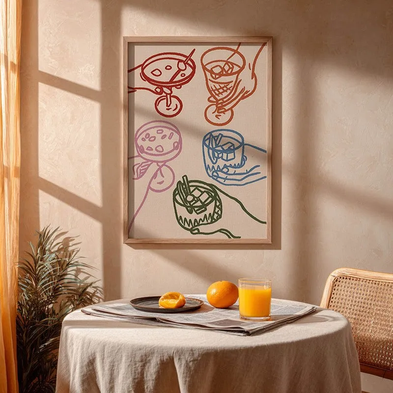 AbstractCheers Archival Canvas Wall Art - Brown media 4