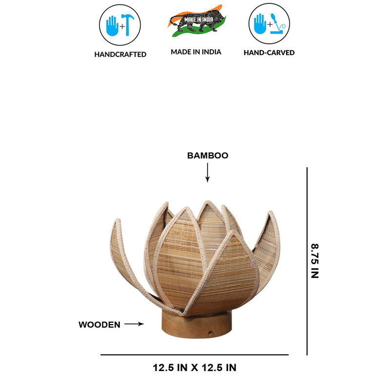Elowen Bamboo Rose Table Lamp - Beige media 7