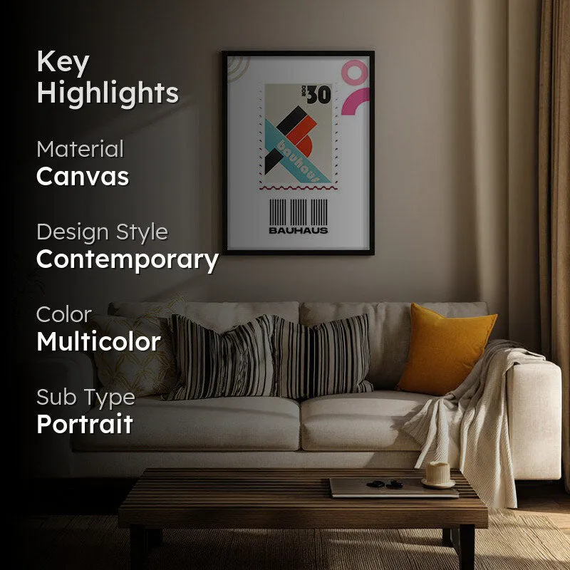 Postal Stamp Archival Canvas Wall Art - Black Frame media 2