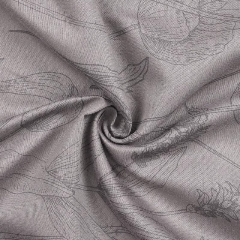 Jonees Printed Cotton Bedsheet (Grey) - 300 TC media 4