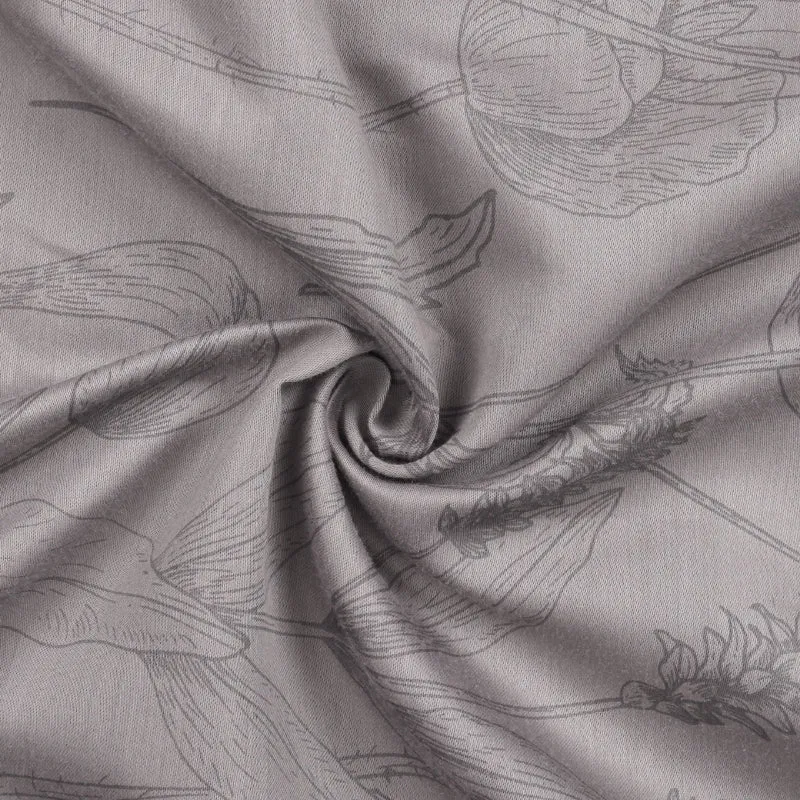 Jonees Printed Cotton Bedsheet (Grey) - 300 TC media 4