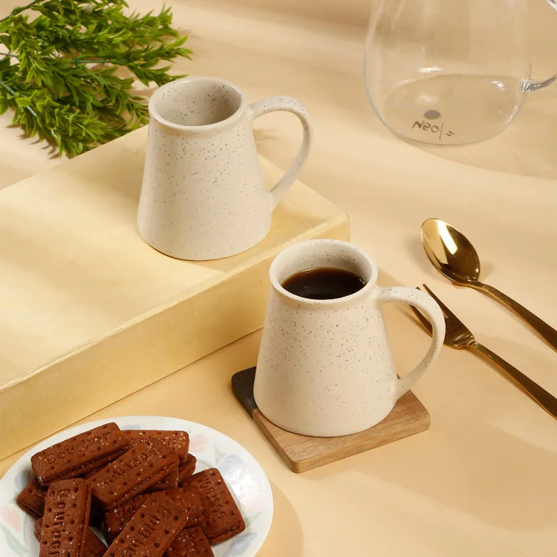 Mocha Ceramic Coffee Mug (300 mL Each,White) - Set Of Two media 1