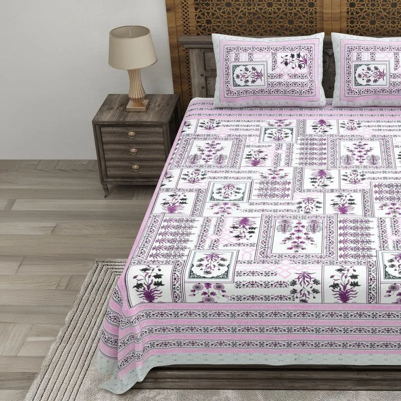 Desiio Cotton Bedsheet (Purple,Green) - 240 TC media 3