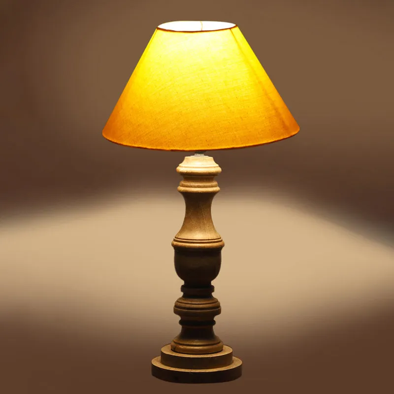 Cotin II Carve Wooden Table Lamp - Yellow,Brown media 5