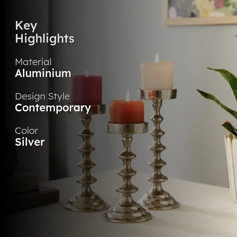 Gloya Candle Holders (Silver) - Set of Three media 2