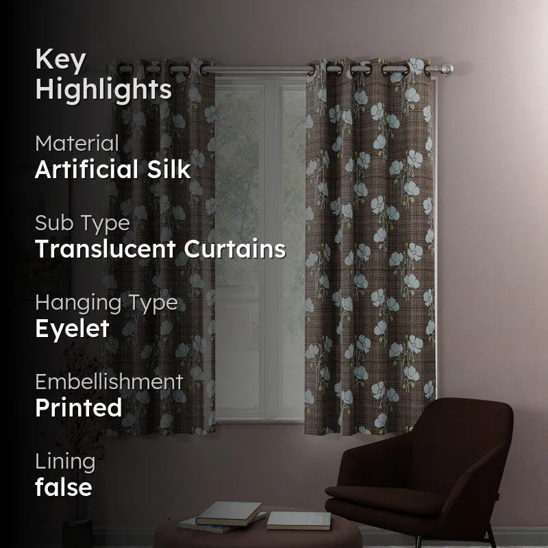 Ursula Floral Artificial Sik Curtain - Set Of Two media 2