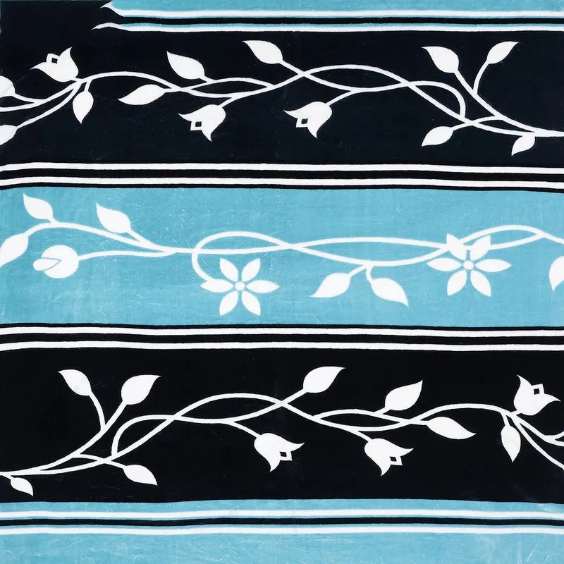 Monte Carlo Ocean Blossom Blanket (Black,Blue)- 550 GSM media 6
