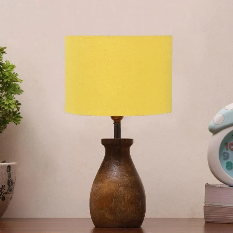 Sheldo Fabric Table Lamp - Yellow,Brown media 3