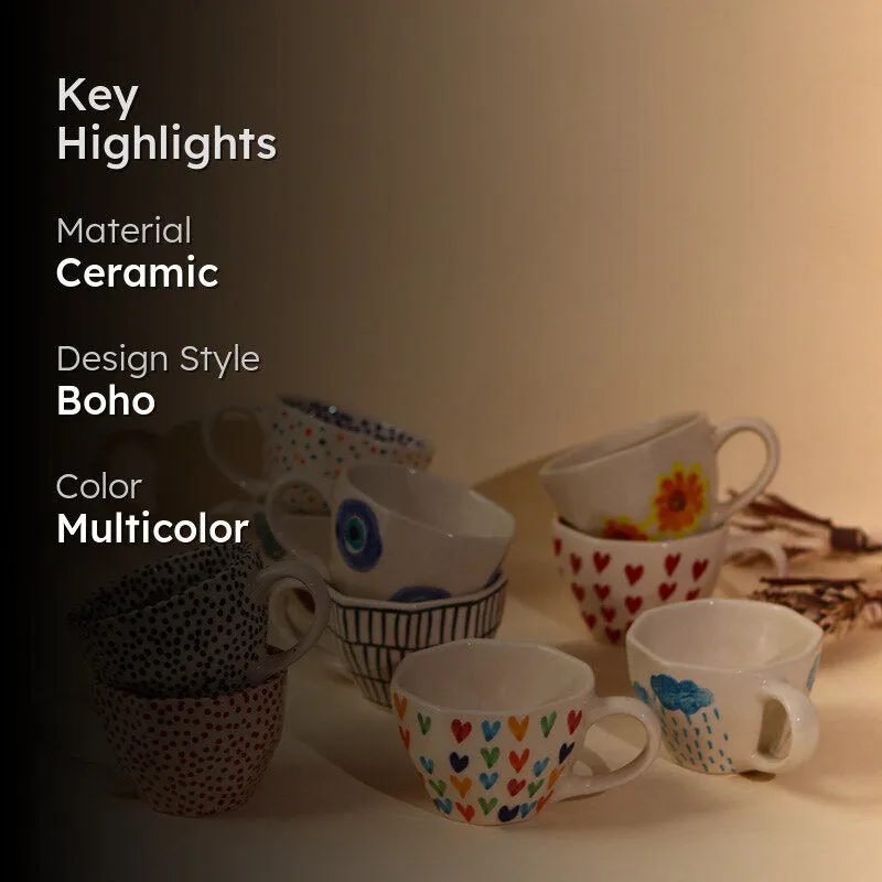 Quera Ceramic Tea Cup (250 mL Each) - Set of Ten media 2