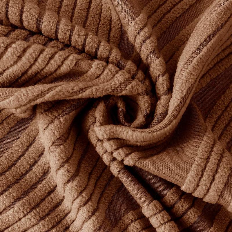 Velvet Night Solid Sofa Cover (Brown) - Single Seater media 6