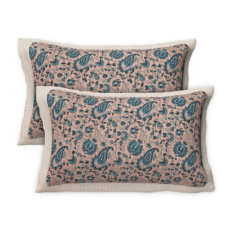 Floraus Cotton Bedsheet (Brown,Blue) - 240 TC media 6